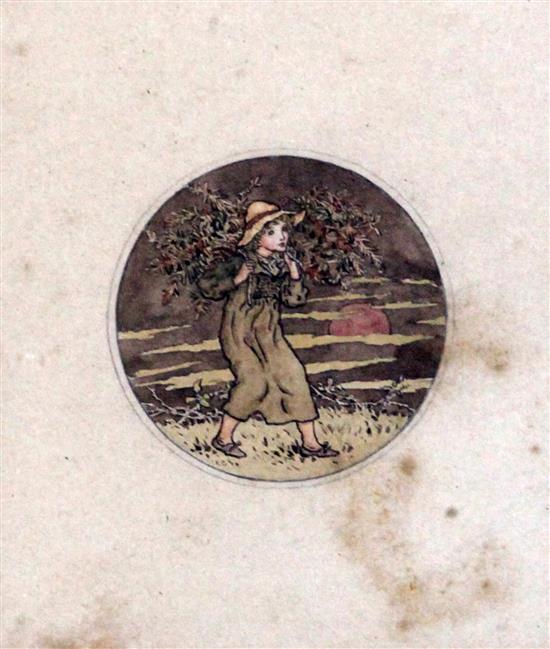 Kate Greenaway (1846-1901) October, Almanac 1890, 4.5cm.